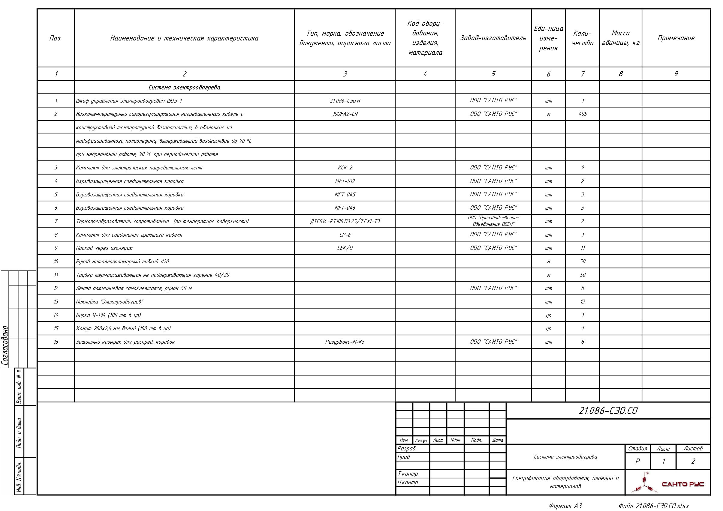 Система электрообогрева емкостей